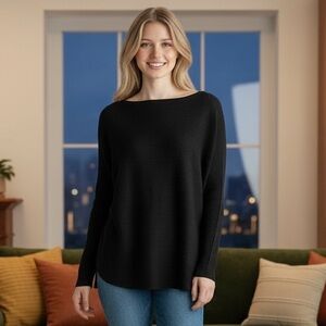 NWT Michael Stars Women’s Edana Wool blend Boatneck Ribbed Sweater Warm Winter